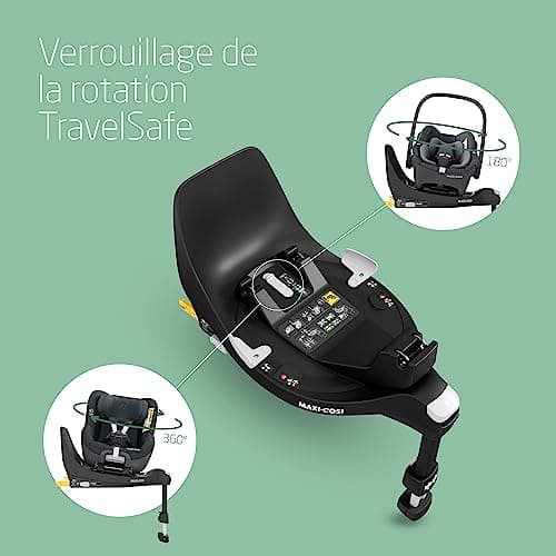 Maxi-Cosi FamilyFix 360 i-Size Base, Swivel Car Seat Base, ISOFIX 360 Swivel Base, 0-4 Years (40-105cm), FlexiSpin One-Handed Rotation, TravelSafe Rotation Lock, Click & Go, Black - Image 5