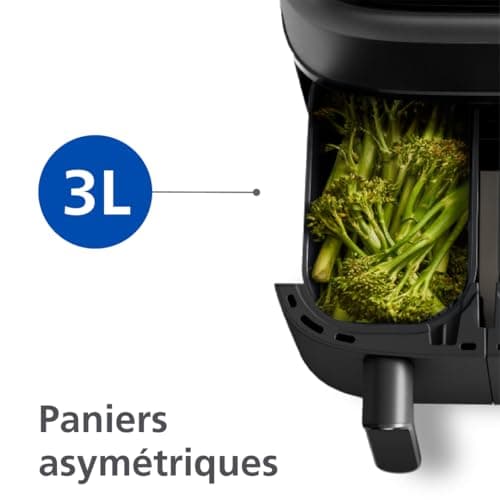 Philips Airfryer Series 3000 – Air Fryer Double Basket, 9L, RapidAir Technology, Up to 90% Less Fat, Energy Saving, HomeID Application, Black (NA350/00) - Image 4