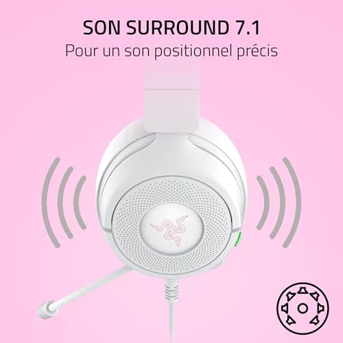 Razer Kraken Kitty V3 X - Kitty Wired Gaming Headset - Iconic Kitty Ears - Lightweight 270g - HyperClear Cardioid Mic - 40mm Triforce Speakers - 3.5mm Jack | White - Image 6