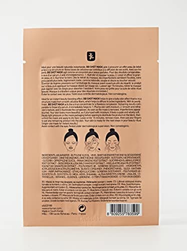 Erborian BB Shot Mask, Masque en Tissu Visage, Effet Éclat "Peau de Bébé", Soin du Visage Coréen, Transparent, 14 g - Image 5