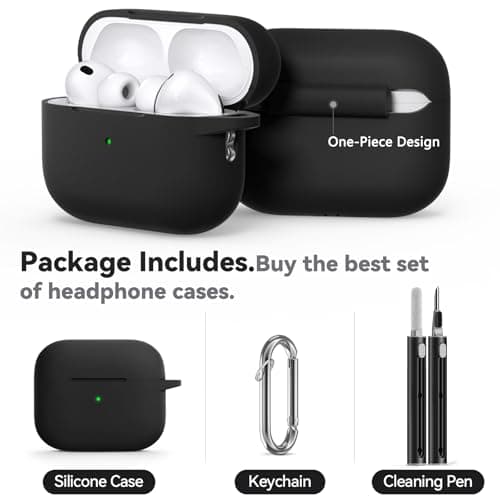 Inesore Compatible with AirPods Pro 3 Case (2025) with Cleaning Kit, Silicone Protective Case Cover for Apple Air Pod Pro 3rd Charging Case, Unisex Design – Black - Image 7