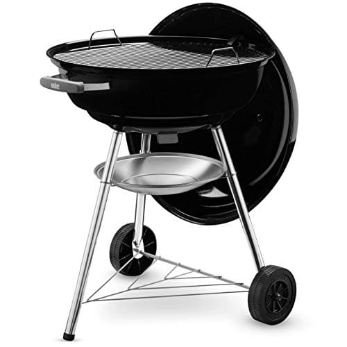 Weber Kettle Compact Charcoal Barbecue / Enamelled Steel Bowl and Lid, 57 cm Cooking Surface, Ash Catcher Tray, Tripod and Wheels, Black/Silver - Image 5