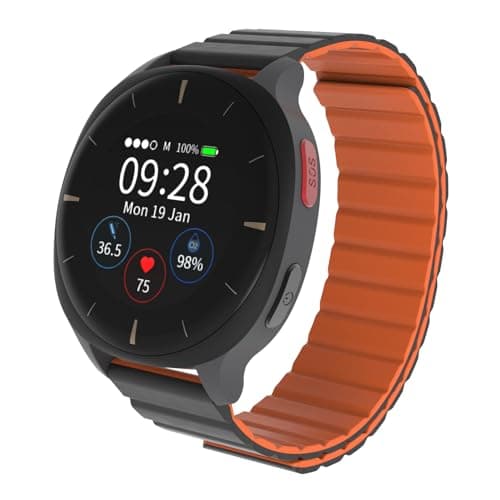 Audar E2 - Senior Smart Watch with Fall Detection and SOS - 24/7 Blood Pressure/Heart Rate/SpO₂/Temperature Monitoring, Wellness Reports by AI, Works Without Mobile / App - Image 2