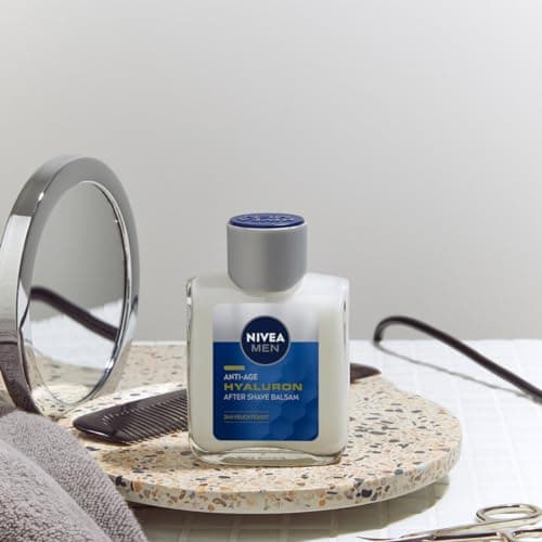 NIVEA MEN Anti-Aging Aftershave Balm Hyaluronic Acid Refreshing with Hyaluronic Acid for 24 Hour Hydration, Soothing After Shave Facial Care (100ml) - Image 7