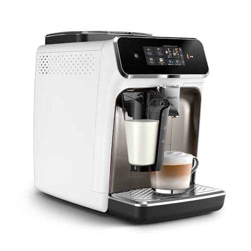 Philips Expresso broyeur Série 2300-4 Boissons, Écran tactile coloré, Carafe LatteGo, SilentBrew, Broyeur 100% Céramique, Machine à café à grain Blanc Chromé (EP2333/40) - Image 4