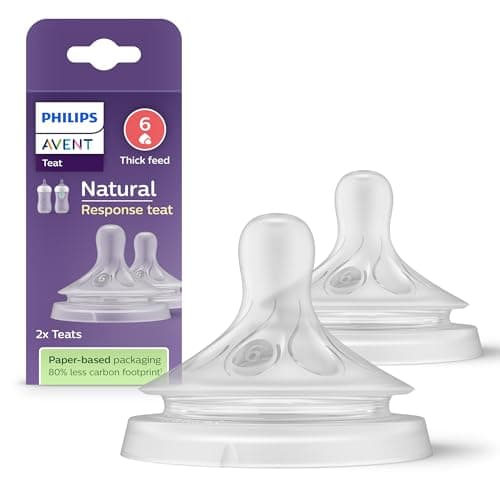 Philips Avent Natural Response 0% BPA Free Bottle Teats, 6 Thickened Liquids Flow Rate for Babies 6 Months + (Model SCY966/02) - Image 2