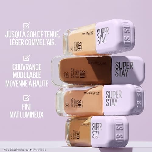Maybelline New York - Long-lasting liquid foundation - Ultra-resistant - Luminous matte finish - Enriched with Amino Acids - All skin types - Superstay 30H Lumi-Matte - Shade : 128 - 35 ml - Image 6