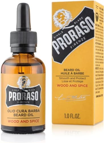 Proraso Huile Barbe, Soin Visage Homme Parfum Bois & Épice, Huile pour Barbe Adoucissante & Protectrice Enrichie en Huiles de Macadamia & Avocat, 30 ml - Image 3