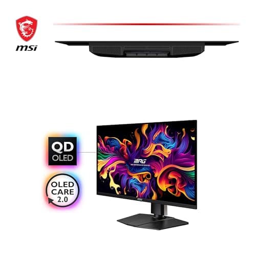 MSI MAG 321UPX QD-OLED Gaming Screen 31.5 Inches 4K UHD – Quantum Dot OLED Panel 3840 x 2160, 240Hz/0.03ms, 99% DCI-P3, ΔE≤2, DisplayHDR True Black 400 – DP 1.4a, HDMI 2.1, USB Type-C - Image 3