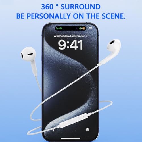 Wired Earphones for I Phone, In-Ear Stereo HiFi Earphones with Mic and Volume Control Compatible with i Phone 14/14Pro/13/13Pro/12/SE/11/11Pro/XS Max/XR (2 Packs) - Image 6