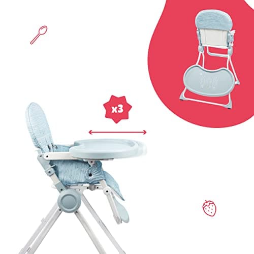 Badabulle Ultra Compact Baby High Chair - Folding Chair, Adjustable Backrest and Shelf - From 6 Months - Image 5