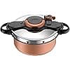 Seb ClipsoMinut' Duo 5L Copper Effect Non-Stick Cocotte-Minute for All Heat Sources Including Induction Pressure Cooker Made in France P4705101 Tobacco / Stainless Steel - Image 2