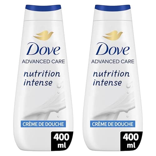 DOVE - Crème de douche Advanced Care Nutrition intense - Respecte la peau - Testé dermatologiquement - Sensation de peau douce pendant 24h (lot de 2x 400ml) - Image 3