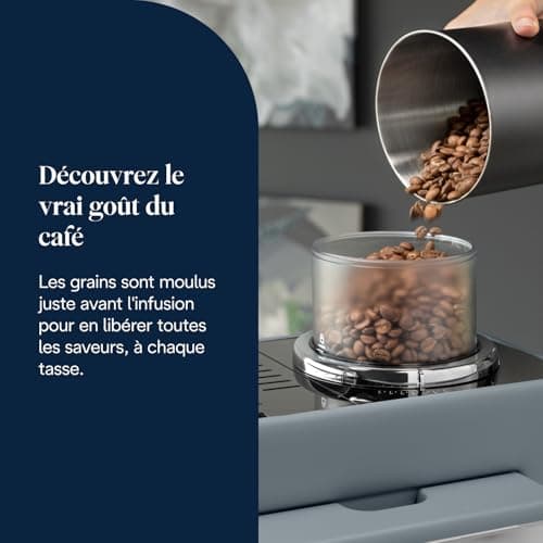 De’Longhi Rivelia - Perfetto Machine à Café Automatique avec LatteCrema Mousseur à Lait Automatique, 16 Boissons Enregistrées, Écran Tactile Couleurs, Conteneurs Interchangeables, Gris (EXAM440.55.G) - Image 5