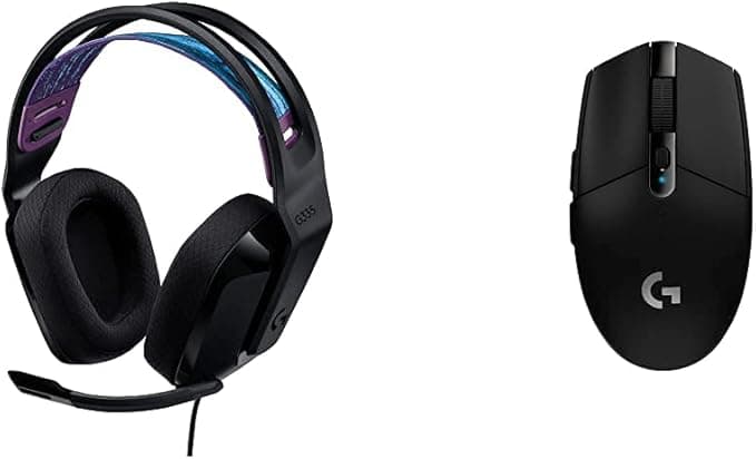 Logitech G 335 Wired Gaming Headset with Microphone, 3.5 mm Audio Jack, Lightweight, Compatible with PC, PlayStation, Xbox, Nintendo Switch – Black and Logitech G305 Lightspeed Mouse Gaming Wireless