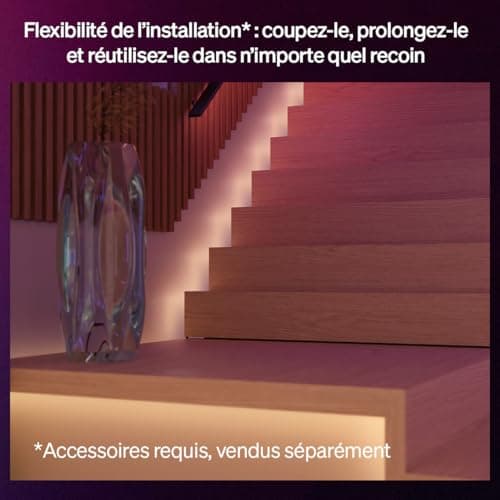 Philips Hue Flux LED Strip, 1200 lm, 5 m, WACA, Flexible Indoor Lighting, Chromasync Colours, RGBWWIC, Cuttable, Extendable, Reusable, Voice and App Control - Image 6