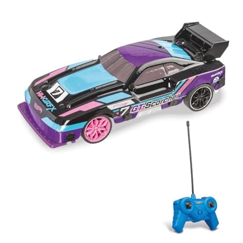 Mondo Hot Wheels GT Scorcher Motors, 1:24 Scale Model, Up to 8 km/h Speed, Children's Carref 63822, with LED lights in the body, Colour Purple and Blue - Image 2