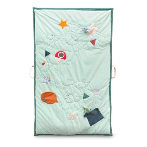 Lilliputiens Play Mat - Sleeping Bag - 2 in 1 Baby Joe the Dragon Mat - Sensory Play Mat and Cozy Sleeping Bag - Interactive Activities, Glow in the Dark Stars - 83463 - Image 2