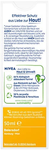 NIVEA SUN Crème solaire teintée pour le visage SPF 50 - Crème solaire matifiante pour le visage - Crème solaire teintée pour peaux moyennes - Protection solaire matifiante teintée (50 ml) - Image 7