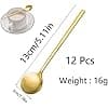 12 Pieces Gold Coffee Spoons, Golden Stainless Steel Small Teaspoons, Classic Gold Cutlery Spoon, Polished Small Dessert Spoon for Nespresso, Coffee, Ice Cream, 5.1 inch - Image 3
