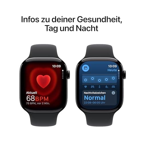 Apple Watch Series 10 (46mm GPS + Cellular) Smartwatch with Jet Black Aluminum Case and Black Sport Strap (M/L). (Refurbished) - Image 6