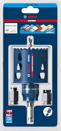 Bosch 1x Kit de démarrage pour scie trépan EXPERT Tough Material (pour Bois avec métal, Brique, Ø 68 mm, Professional Accessoire Perceuse/Visseuse à percussion, Visseuse) - Image 3