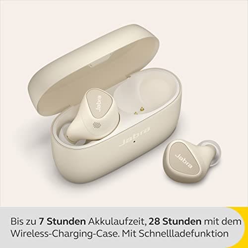 Jabra Elite 5 True Wireless - Écouteurs sans Fil Bluetooth Intra-Auriculaires pour iPhone - ANC Hybride, 6 micros intégrés, Haut-parleurs 6 mm, discrets et ergonomiques - Gold Beige - Image 8