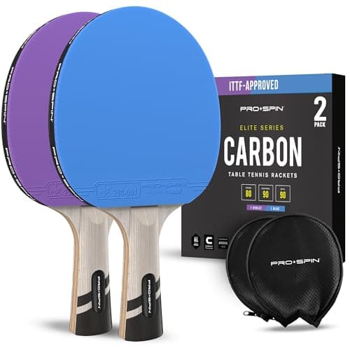 PRO-SPIN Premium Carbon Fiber Ping Pong Racket | Elite Series 7-Ply Blade, Premium Rubber, 2mm Sponge and Protective Case - Image 2