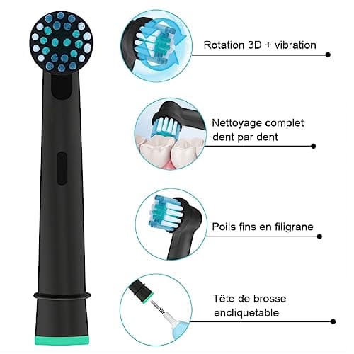 Replacement Toothbrush Heads Compatible with Oral b - Electric Toothbrush Heads for Orall B Vitality 100, Pro Series, Genius X, Kids - Perfect for Gentle Cleaning and Healthy Gums (8) - Image 7