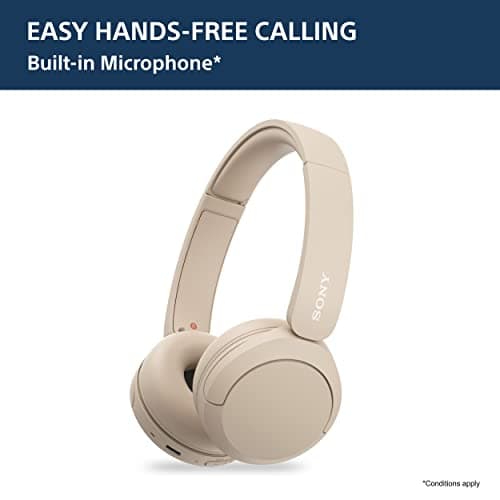 Sony WH-CH520, Wireless On-Ear Bluetooth Headphones with Mic, Upto 50 Hours Playtime, DSEE Upscale, Multipoint Connectivity/Dual Pairing, Voice Assistant App Support for Mobile Phones (Beige) - Image 6