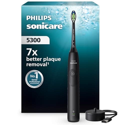 Philips Sonicare 5300 - Brosse à dents électrique sonique avec 2 niveaux d'intensité, Alerte de pression, EasyStart, SmarTimer et BrushPacer, Noir, modèle HX7101/01 [Nouvelle technologie] - Image 3