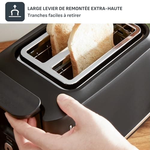 Tefal 2 Slot Toaster, Magnetic Clamps, 7 Levels of Gilding, Removable Crumb Tray, Large Controls, Lift Function, Includeo, Black, TT533811 - Image 6