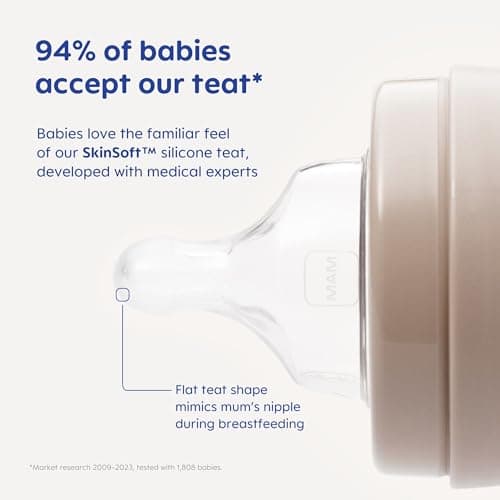 MAM Easy Start Self Sterilising MAM Size 2 Medium Flow Anti-Colic Bottles + 1 Size 3 Fast Flow Teat (Blue) - Image 4