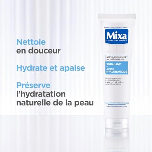 Mixa - Anti-Dryness Comfort Cleanser with Squalane and Hyaluronic Acid - Dehydrated and Sensitive Skin - Protective Moisturizing Facial Care - Dry Skin Make-up Remover - 150ml - Image 6