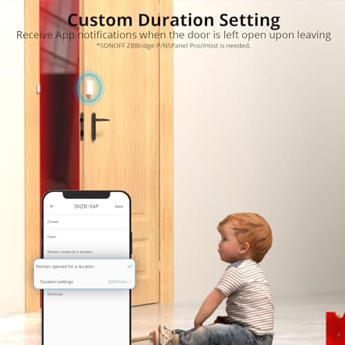 SONOFF SNZB-04P ZigBee Wireless Door and Window Sensor, Door Opening Sensor, Wireless Home Alarm, Compatible with Alexa/Google Home, SONOFF Zigbee Hub Required, Batteries Included - Image 7