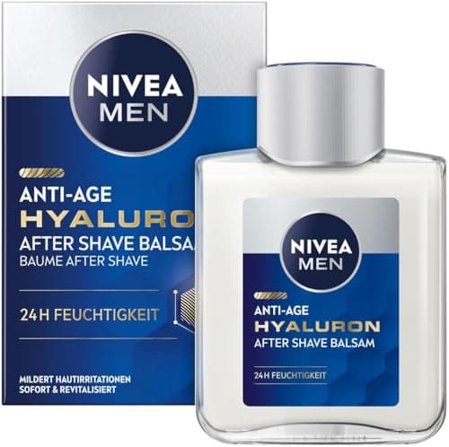 NIVEA MEN Anti-Aging Aftershave Balm Hyaluronic Acid Refreshing with Hyaluronic Acid for 24 Hour Hydration, Soothing After Shave Facial Care (100ml) - Image 3