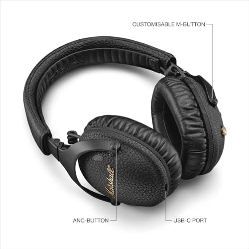 Marshall Monitor III ANC Casque avec Réduction Active du Bruit, sans Fil Bluetooth, autonomie de 70 Heures - Noir - Image 7