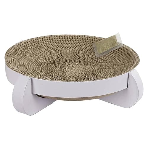 Kerbl Pet White Platinum Scratching Basket, 35X35X10cm, with Catnip - Image 3