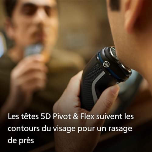 Philips Electric Shaver Series 3000 - rasoir électrique Wet & Dry pour hommes avec technologie SkinProtect, couleur Noir, tondeuse rétractable, rasoir sans fil avec housse de voyage (modèle S3241/12) - Image 7