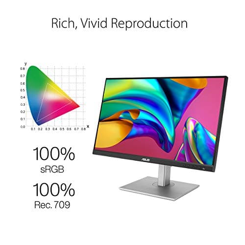 ASUS ProArt PA279CV - 27 Inch 4K PC Screen - IPS Panel - 3840 x 2160-350cd/m² - Display Port, 2 x HDMI, USB-C & 4 x USB 3.0 - Delta E< 2 - HDR 10-100% sRGB / 100% Rec. 709 - Image 7