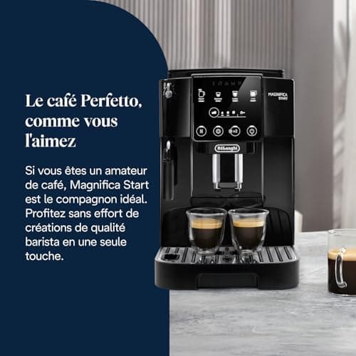De’Longhi Magnifica Start - Perfetto Machine à Café Automatique avec Mousseur à Lait Manuel, 4 Boissons en une Seule Touche pour Espresso et Cappuccino, Commandes Soft Touch, Noir (ECAM222.20.B) - Image 3