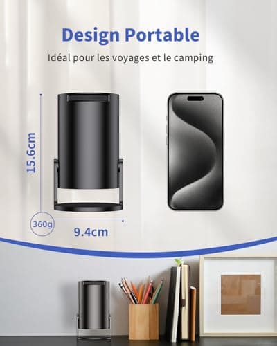 Portable Video Projector, Yoton Mini Projector with Wi-FI 6 and BT 5.4 Supports 1080P, Auto Keystone, Mobile Screen Sharing (Android and iOS), Compatible with HDMI/TV Stick, Native 720P, Black - Image 5