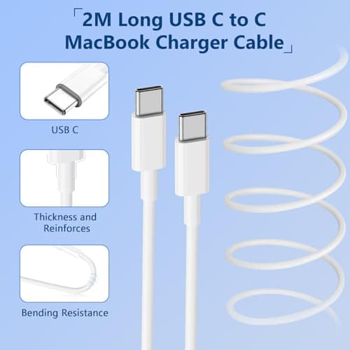 YBXYJQT USB-C Fast Charger 100W Compatible with MacBook Air Pro M1 M2 M3 M4, 13/14/15/16 Inch, 14/16 Inch Pro Max, Type-C Laptop Travel Adapter with 6ft Cable - Image 8