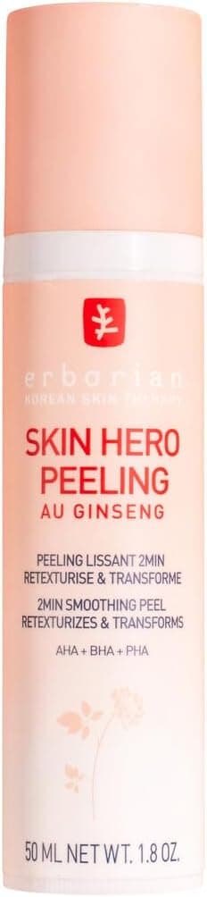 Erborian - Skin hero Peeling - Gentle gel face peeling with ginseng, active AHA, BHA, PHA, smooth and retexturizes - Korean cosmetic treatment- 50 ml