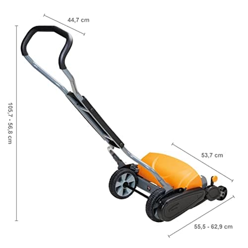 Fiskars Manual lawn mower, Cylinder mower with blade friction free cutting system, Cutting width: 46 cm, Black/Orange/Silver, StaySharp Max, 1000591 - Image 5