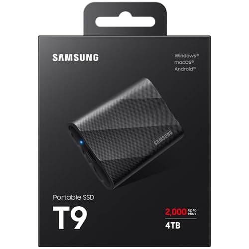 Samsung 1TB T9 Portable External Solid State Drive, Read/Write Speeds up to 2000MB/s¹, USB 3.2 Gen 2x2, Compatible Mac, PC, Android and 12K Cameras, Black, MU-PG1T0B/EU - Image 4