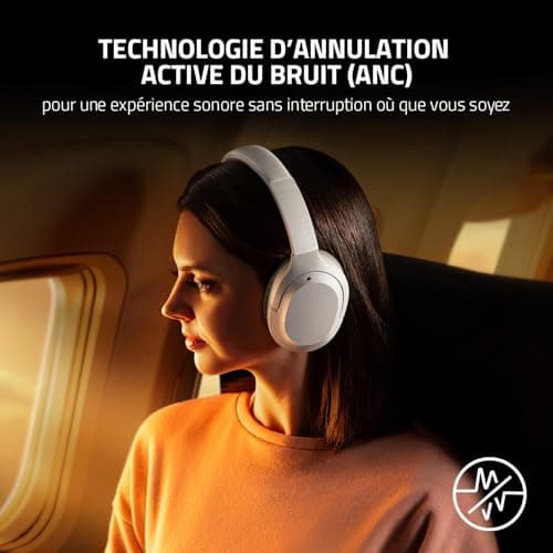 Razer Opus X - Wireless Low Latency Headphones with Active Noise Cancelling ANC (40mm Speakers, Built-in Microphone, Up to 40 Hours of Battery) Pink Quartz - Image 3