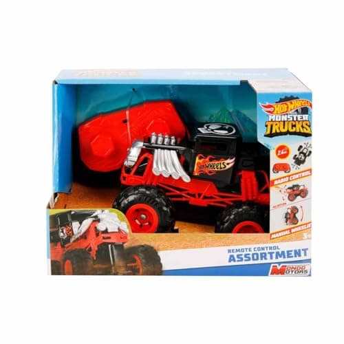 Hot Wheels - Mondo Motors - Remote Control Car - Monster Truck - Bone Shaker - Demo Derby - Race Ace - Tiger Shark - 12 cm - All-Terrain - Wheelies - Children's Toy - 3 Years and Up - 63683 - Image 4