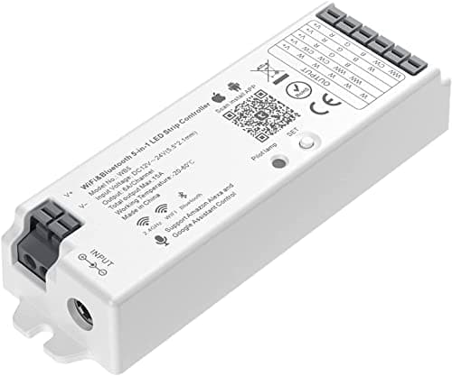 BTF-LIGHTING 5in1 WB5 2.4GHz Tuya WiFi PWM LED Controller Compatible with Alexa Google Home APP Control for Dimming CCT RGB RGB RGBW RGBCCT LED Strip Works with WR01RF WR02RF - Image 2