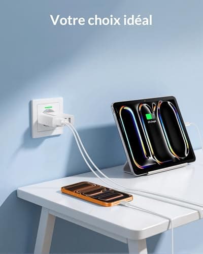 Multi-USB-A Charger, 4-Port USB Mains Socket 5V/3.1A for Kindle Smart Watch Earphones iPhone Samsung iPad, 15.5 W Multi-Socket Charger Multi Adapter Dual Fast Power Supply - Image 8
